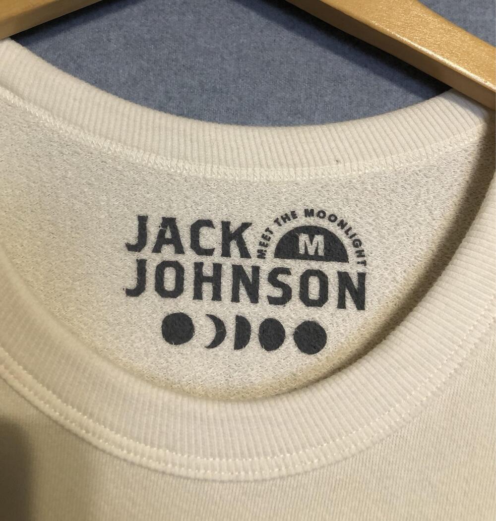 Jack Johnson Sweatshirt Mens Medium White Meet The Moonlight Organic Fleece - Picture 9 of 9